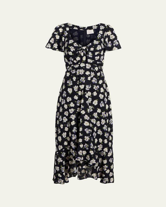 Isha Floral Short-Sleeve Dress